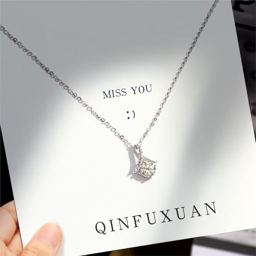 莫桑石項鏈女純銀輕奢小眾設計感2025年新款生日禮物女婦女節禮物