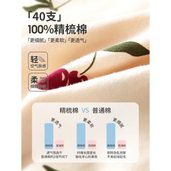 女童睡袍春秋薄款睡衣兒童空調服寶寶純棉a類長袖小女孩2024新款