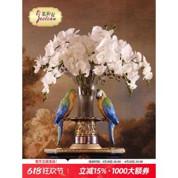 茱莉安法式彩繪鸚鵡花瓶水晶玻璃