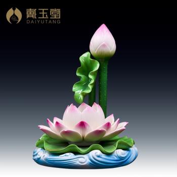 戴玉堂 蓮花燈荷花擺件室內佛堂裝飾佛具用品供奉家用led燈供佛燈