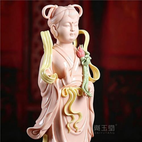 戴玉堂善財童子龍女金童玉女陶瓷觀音菩薩像佛像家用客廳供奉擺件|裝飾 