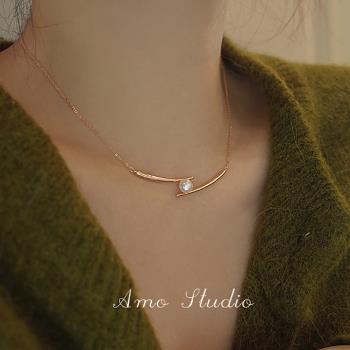AMO微笑女小眾設計春夏珍珠項鏈