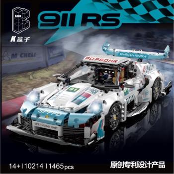 K盒子科技機械組保時捷911RS跑車兒童拼裝中國積木玩具禮物10214