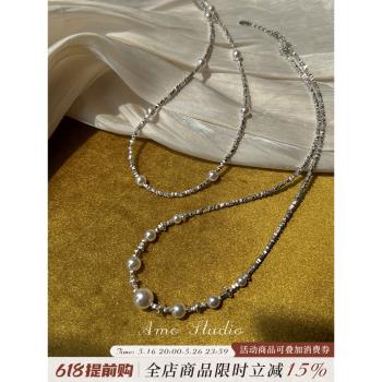 小眾AMO荊棘珍珠女鎖骨鏈王冠