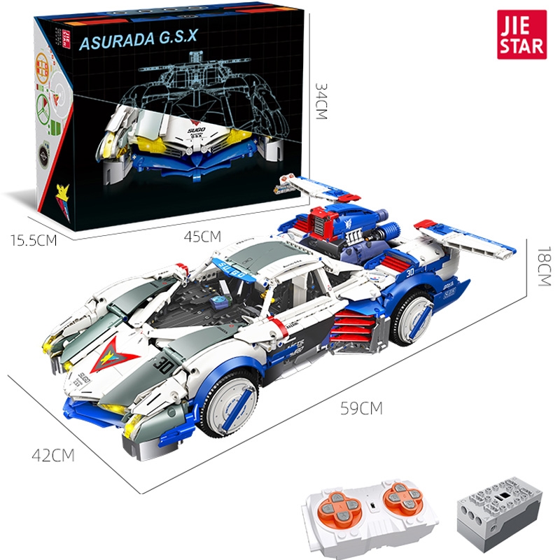 中國積木杰星高智能方程式賽車阿斯拉達GSX男孩拼裝玩具禮物92033|塑膠