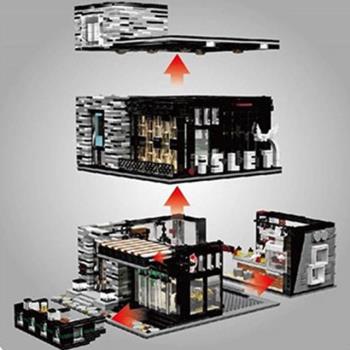 宇星模王MOC-53084城市街景酒吧兒童拼裝中國積木玩具16042