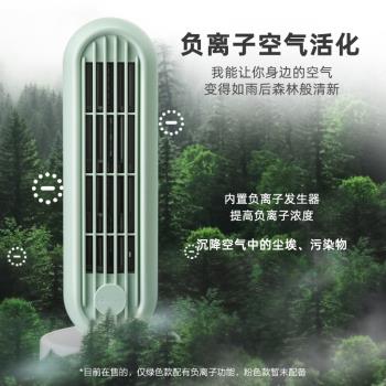 小熊電風扇家用臺式大風力學生宿舍辦公室桌面USB負離子小型塔扇