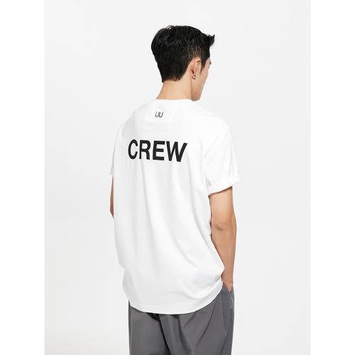 Unawares. 男女同款 純棉雙面面料"CREW"印花寬松短袖T恤