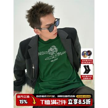 T恤復古印花純棉情侶款短袖卡通