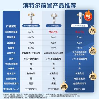 【熱銷TOP】濱特爾前置過濾器家用反沖洗凈水器9T大流量S260/S160