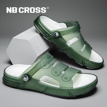 NB CROSS旗艦店夏季男士洞洞鞋包頭拖鞋男沙灘鞋外穿防水涼鞋2319