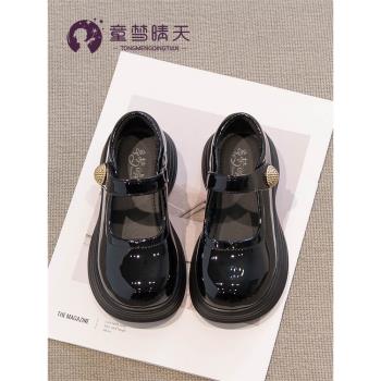 女童小皮鞋2025新款演出公主鞋黑色樂福鞋兒童鞋子瑪麗珍配裙子夏