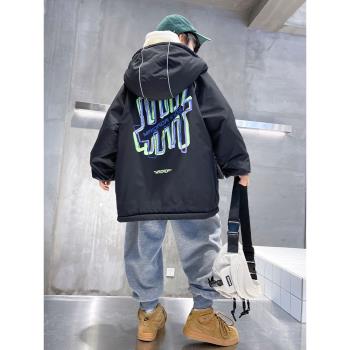 洋氣男孩加絨加厚冬季兒童棉服