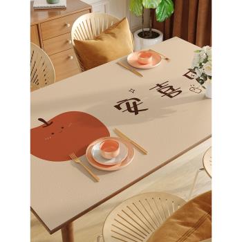 矽膠桌布輕奢高階感新年桌墊防水防油免洗防燙長方形茶幾餐桌面墊