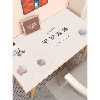 【Q彈矽膠桌布】日系少女風學習書桌寫字臺桌布桌墊防水防油ins風