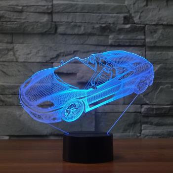 創意車模3d小夜燈節能插電臥室床頭觸摸臺燈裝飾擺件客廳酒吧桌燈