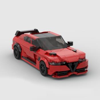 MOC積木8格車阿爾法羅密歐Giulia GTAm拼裝speed系列拼搭玩具