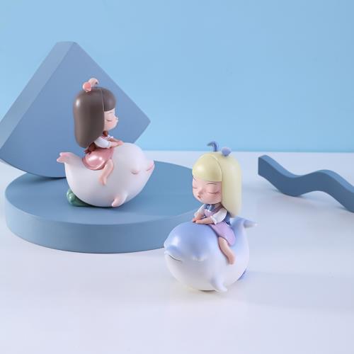 海洋之歌 晨星海豚雪球海豹冰月藍明雪白 可愛治愈手辦擺件禮物