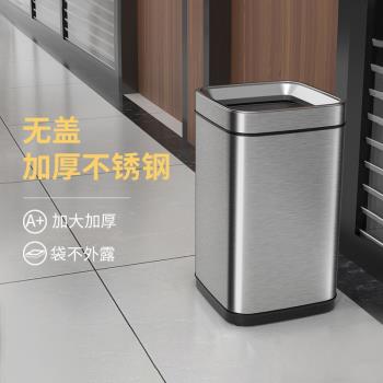 潔安惠無蓋簡約不銹鋼垃圾桶廚房