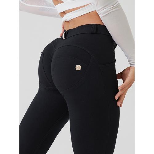 意大利Freddy 雙扣中腰彈力棉蜜桃臀提臀性感顯瘦緊身褲全長N0