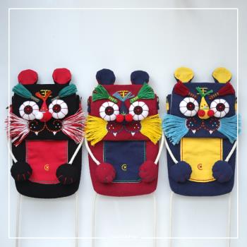 小老虎刺繡挎包 零錢包 手工DIY套裝 傳統中國風布藝手工材料包
