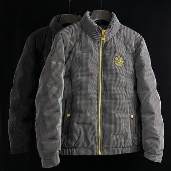 潮剪標外套休閑男青年修身羽絨服