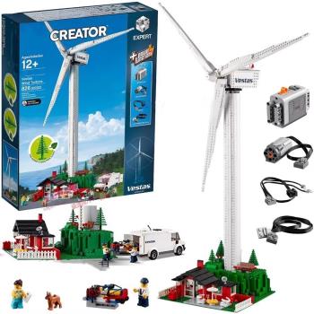 中國積木創意系列10268電動維斯塔斯風力發電機兒童拼裝玩具11394