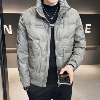 Sun 冬季爆款短款立領PU皮羽絨外套韓版潮牌時尚潮流舒適保暖上衣