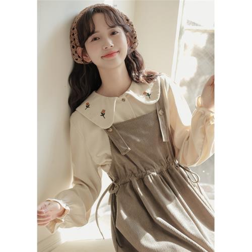 娃娃領少女初中學院風套裝連衣裙