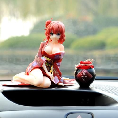 車載性感美少女二次元動漫手辦汽車擺件卡通機箱裝飾抖音車內飾品