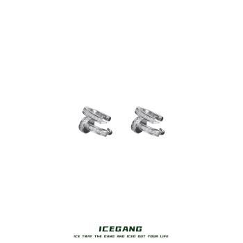 ICEGANGs925銀針滿鉆釘子耳釘耳環男生高階感超閃嘻哈歐美潮流ins