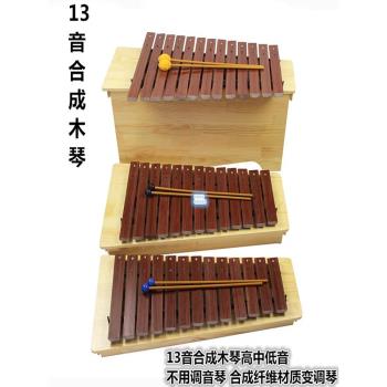 奧爾夫打擊樂器13音高中低音合成琴可變調箱體琴纖維琴免調音木製