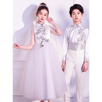 中國風兒童表演服國慶小學生合唱服古箏公主裙幼兒園舞蹈演出服裝