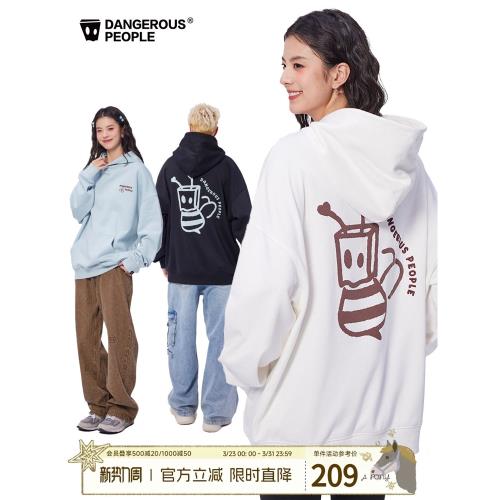 Dangerouspeople薛之謙dsp蜜蜂寬松落肩袖百搭時尚潮套頭連帽衛衣