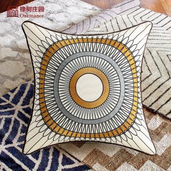 ins針織北歐刺繡沙發輕奢抱枕靠枕腰枕創意現代時尚客廳枕套靠墊