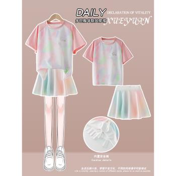 女童套裝夏季冰絲網球運動訓練服