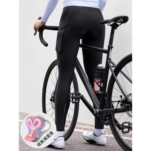 自行車騎行褲女長褲透氣公路車騎行服褲春夏季高腰舒適外穿帶屁墊