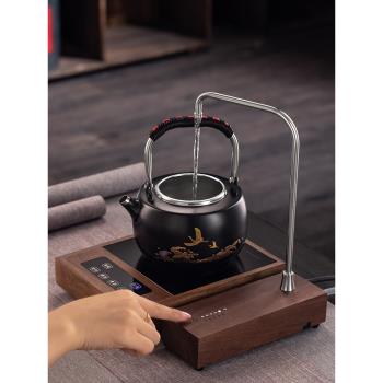胡桃木電動抽水器桶裝水定量上水器充電插電兩用式自動吸水出水器