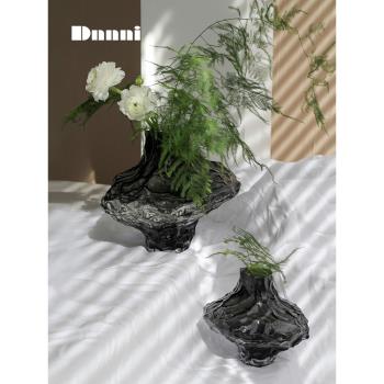 Dnnni山谷花瓶不規則玻璃北歐ins風家居客廳裝飾擺件樣板間高階感