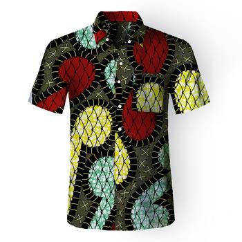 3D printed trade short sleeve shirt 非洲風3D印花外貿短袖襯衣