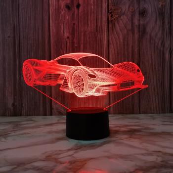 桌面裝飾燈3d燈七彩小夜燈擺件現代簡約臥室床頭客廳酒吧創意臺燈