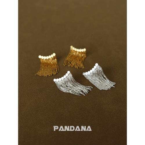 PANDANA小眾耐看時髦簡約瀑布小流蘇氣質耳環精致靈動925銀針耳飾