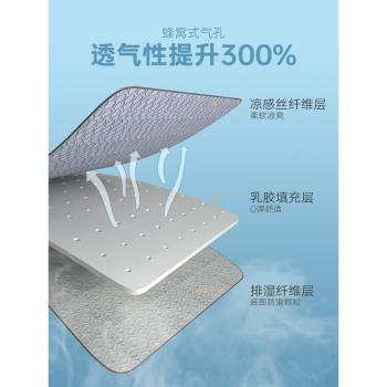 Paratex泰國進口天然乳膠涼墊三件套防滑可水洗冰絲夏季空調席