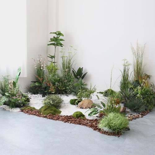 大型仿真綠植造景室內園景布置植物盆載商城酒店展廳花叢遮擋軟裝