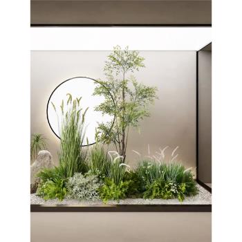 模擬蘆葦草叢景觀假綠植造景盆栽樹花槽植物室內櫥窗美化組合花草