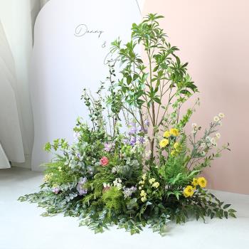 模擬綠植造景櫥窗大型景觀假植物樹盆栽盆景餐廳酒店室內花園軟裝