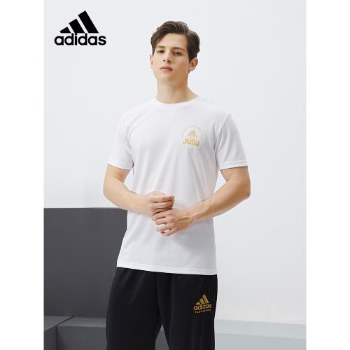 adidas阿迪達斯短袖男籃球運動訓練 夏季新款體恤寬松速干圓領T恤