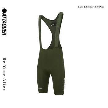 橄欖綠Race2.0背帶短褲春夏戶外騎行服吊帶褲男女公路車自行車衣