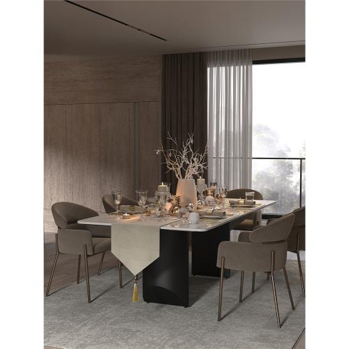 GULAN古蘭桌旗布藝高級感輕奢高端紋理茶幾臺布現代簡約