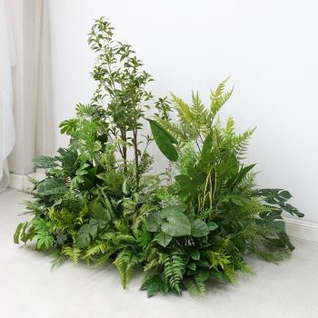 模擬綠植造景套裝角落裝飾假植物盆栽景觀室內軟裝拍照區綠葉花叢
